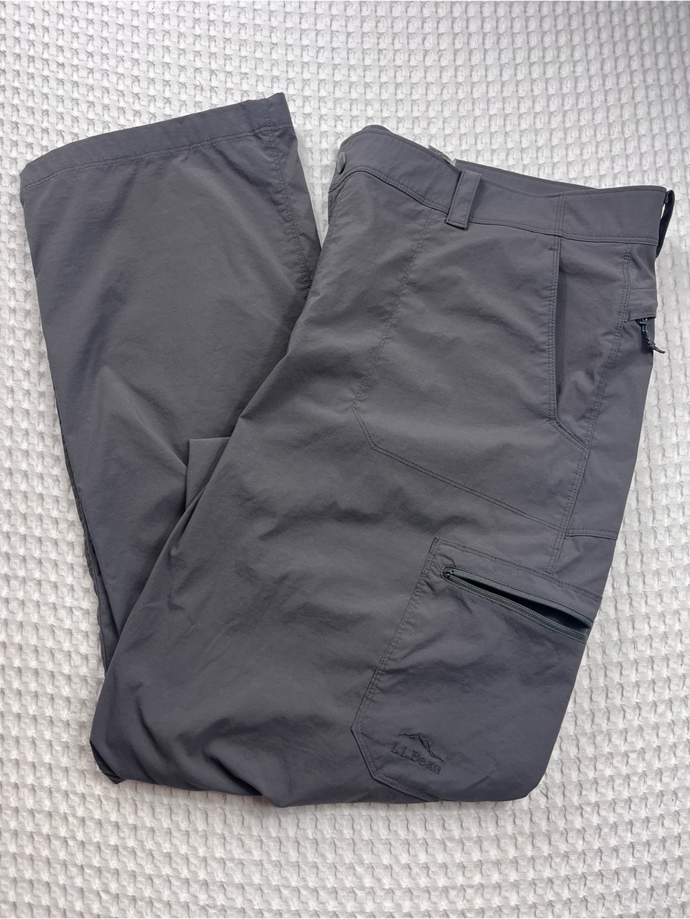 L.L.Bean Men’s Nylon Cargo Hiking Pants Grey 42x32 Outdoor Trail